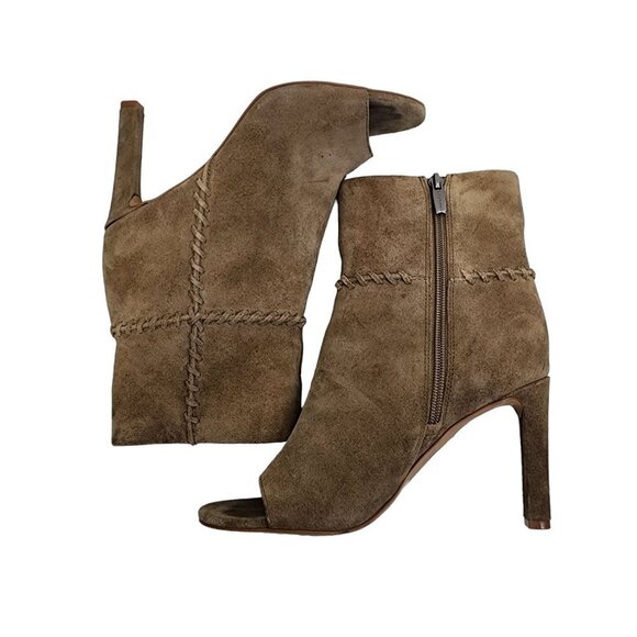 VINCE CAMUTO Sashane Peep-Toe Booties Size 7.5 Suede - Picture 8 of 13